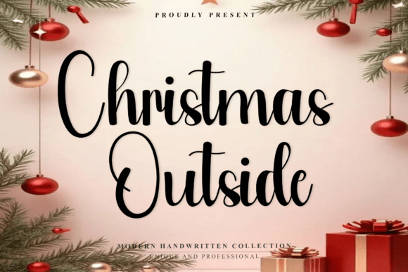 Christmas Outside Font for Handmade Holiday Designs