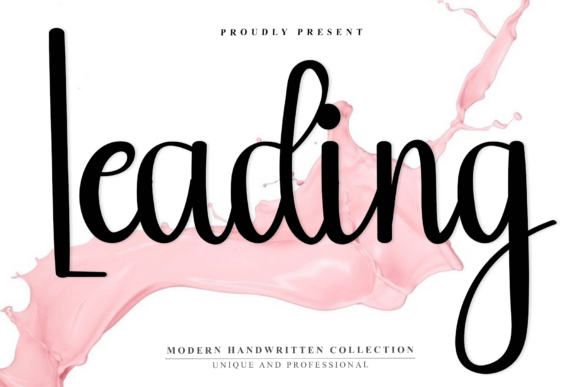 Leading: A Modern Script Typeface for Editorial Design