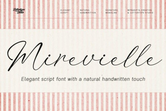 Mirevielle: A Signature Script Font for Elegant Editorial Design